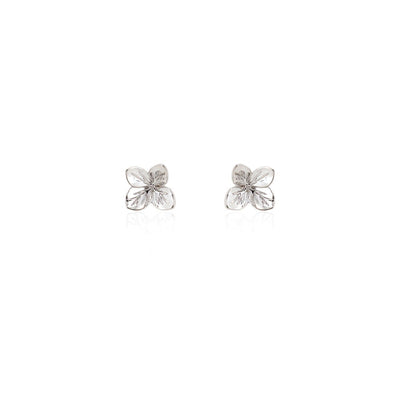 Linda Tahija Hydrangea Stud Earrings, Silver