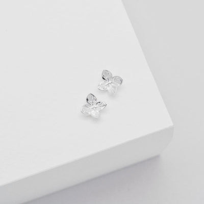 Linda Tahija Hydrangea Stud Earrings, Silver