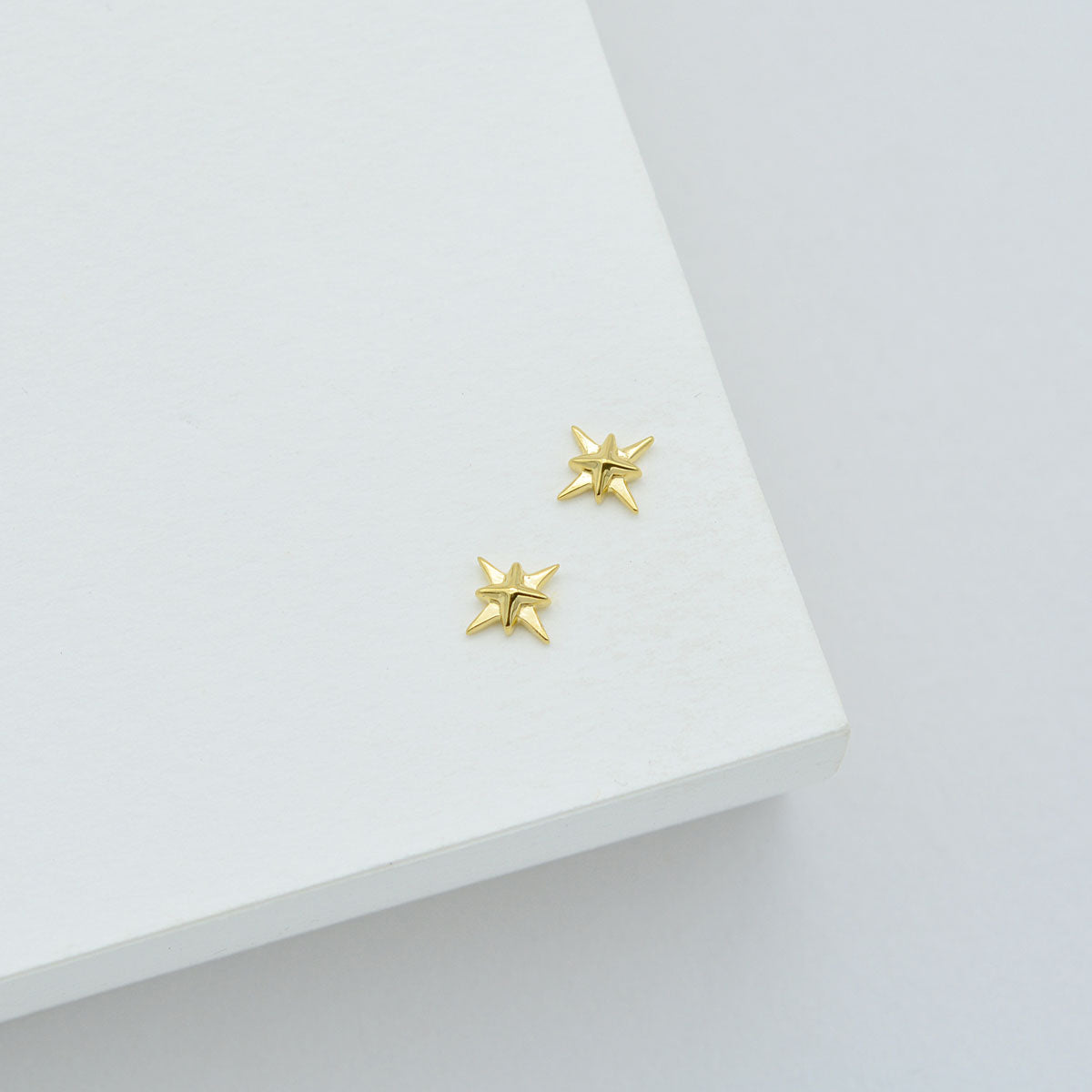 Linda Tahija North Star Stud Earrings, Gold or Silver