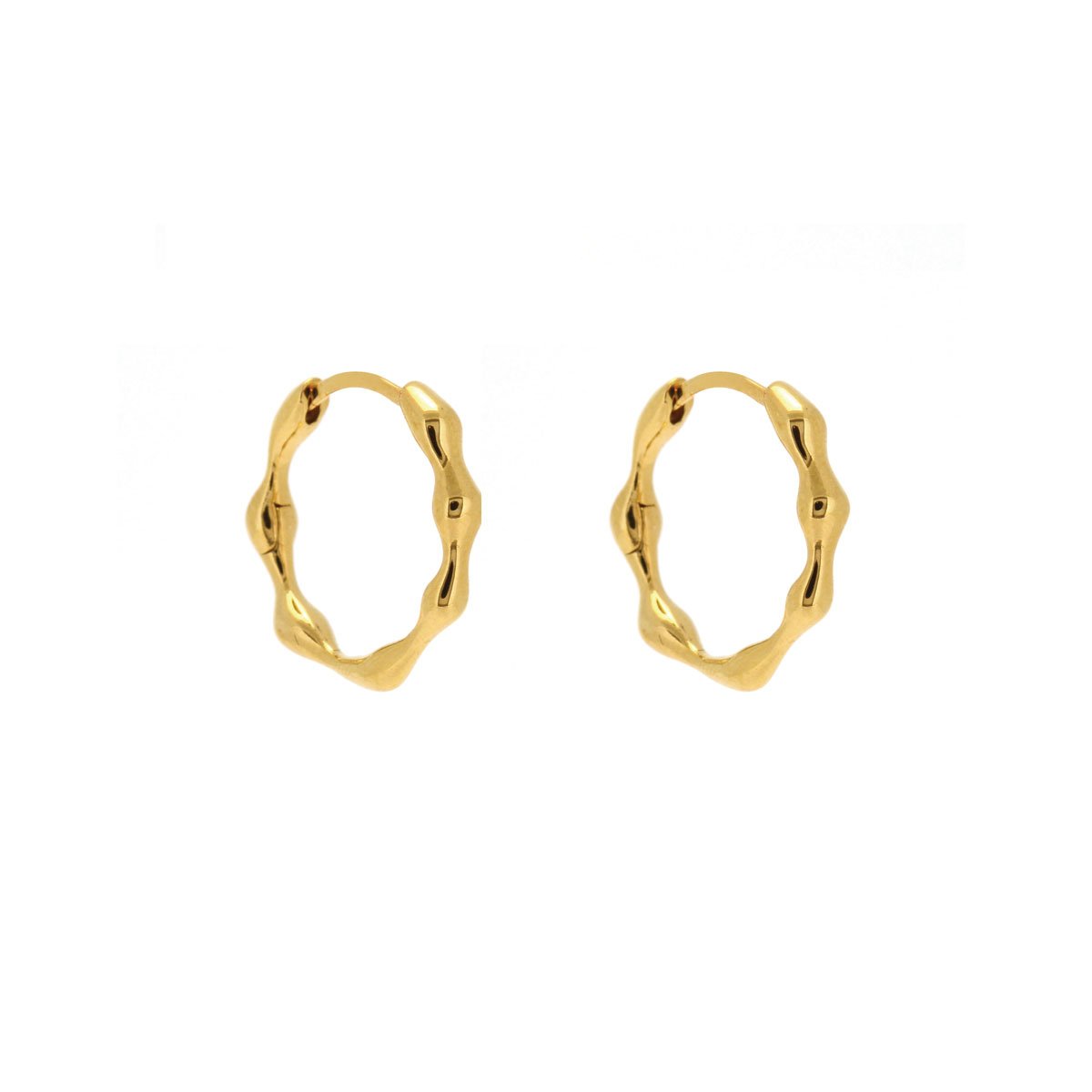 Linda Tahija Organica Huggie Earrings, Gold