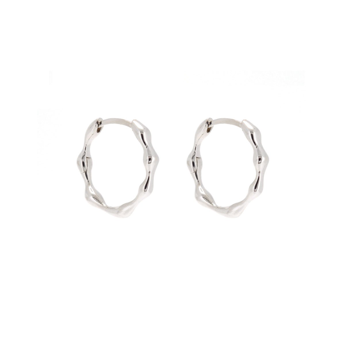 Linda Tahija Organica Huggies Earrings, Silver
