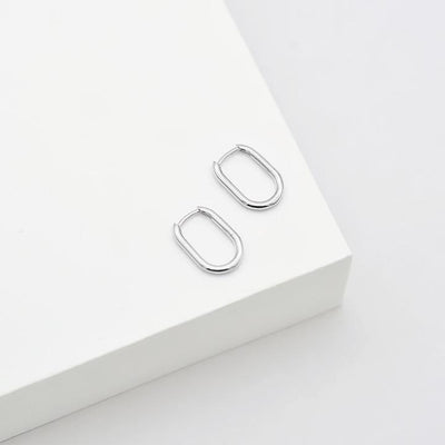 Linda Tahija Oval Hoop Earrings, Silver