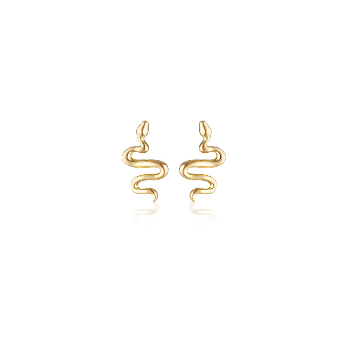 Linda Tahija Serpent Stud Earrings, Gold or Silver