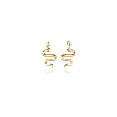 Linda Tahija Serpent Stud Earrings, Gold or Silver