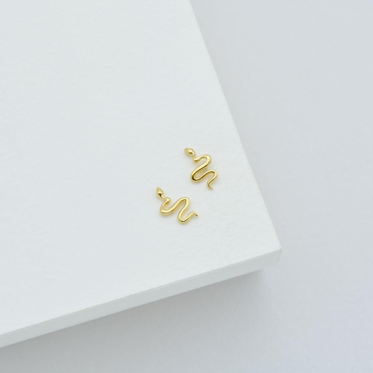 Linda Tahija Serpent Stud Earrings, Gold or Silver