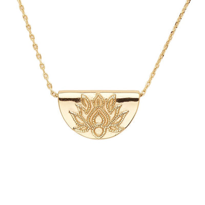 By Charlotte Lotus Short Necklace, Gold