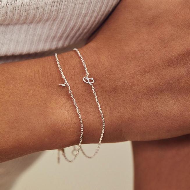 By Charlotte Love Letter Initial Bracelet, Silver