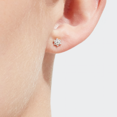 By Charlotte 14k Gold Crystal Lotus Flower Single Stud Earring