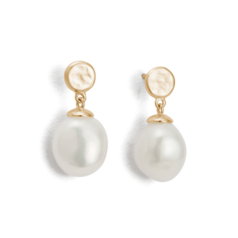 Kirstin Ash 9k Gold Moon Tide Pearl Earrings