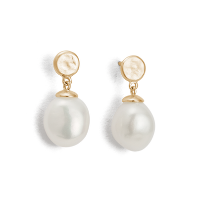 Kirstin Ash 9k Gold Moon Tide Pearl Earrings
