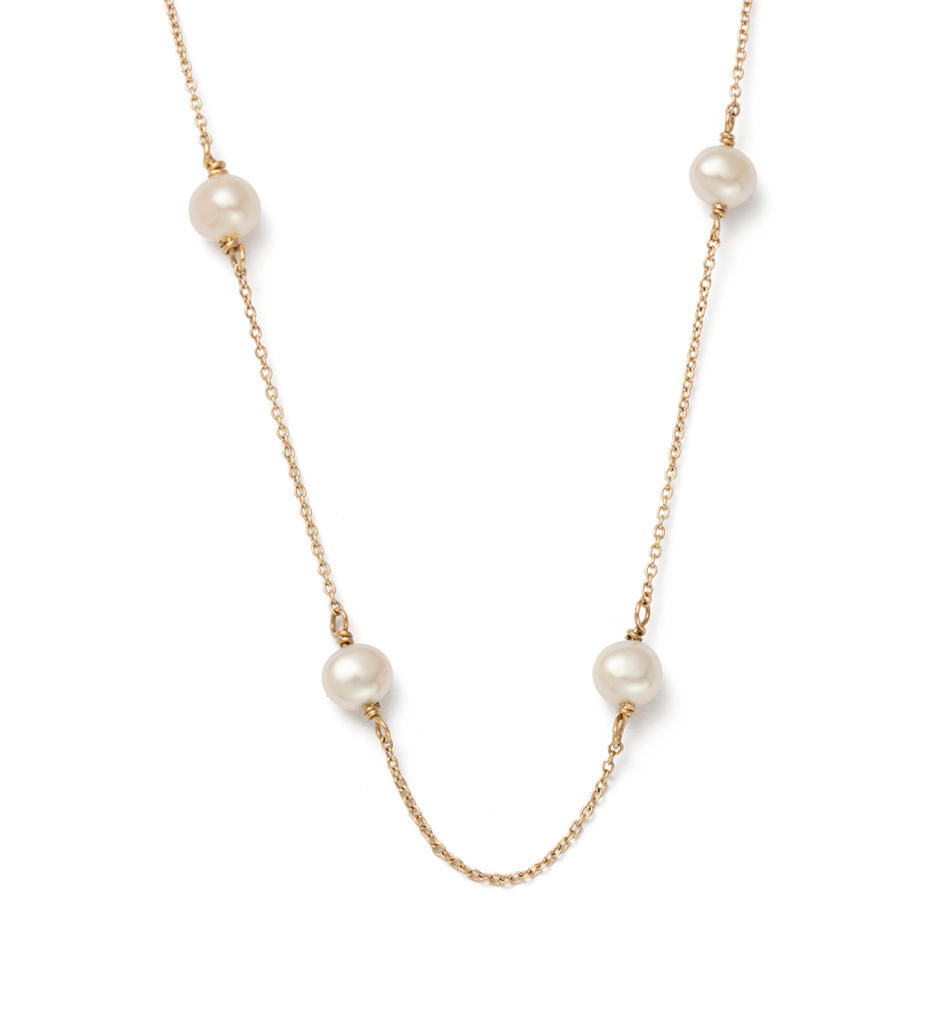 Kirstin Ash 9k Gold Moon Tide Pearl Necklace