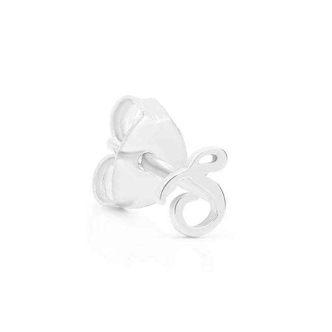 By Charlotte Love Letter Initial Single Stud Earring, Silver