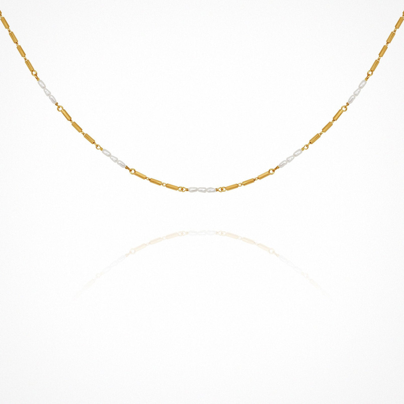 Temple of the Sun Riviera Pearl Necklace, Gold