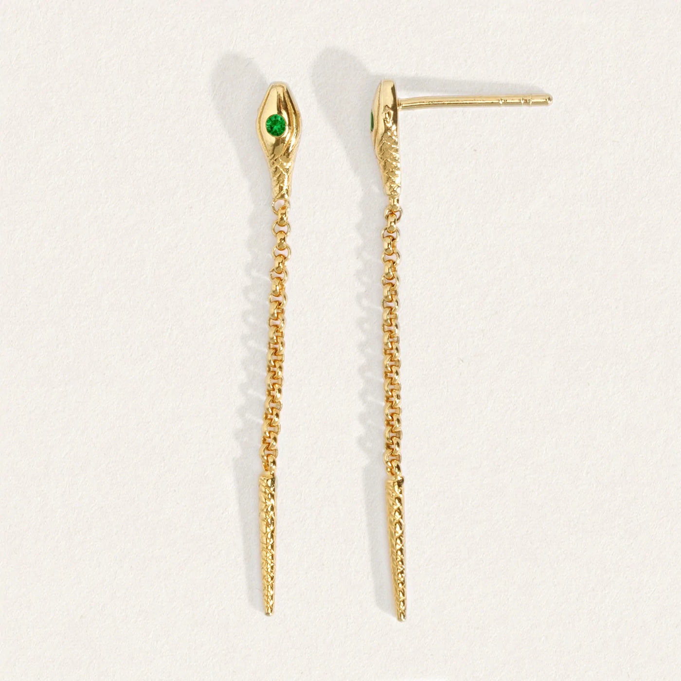 Temple of the Sun Althea Emerald Earrings, Gold