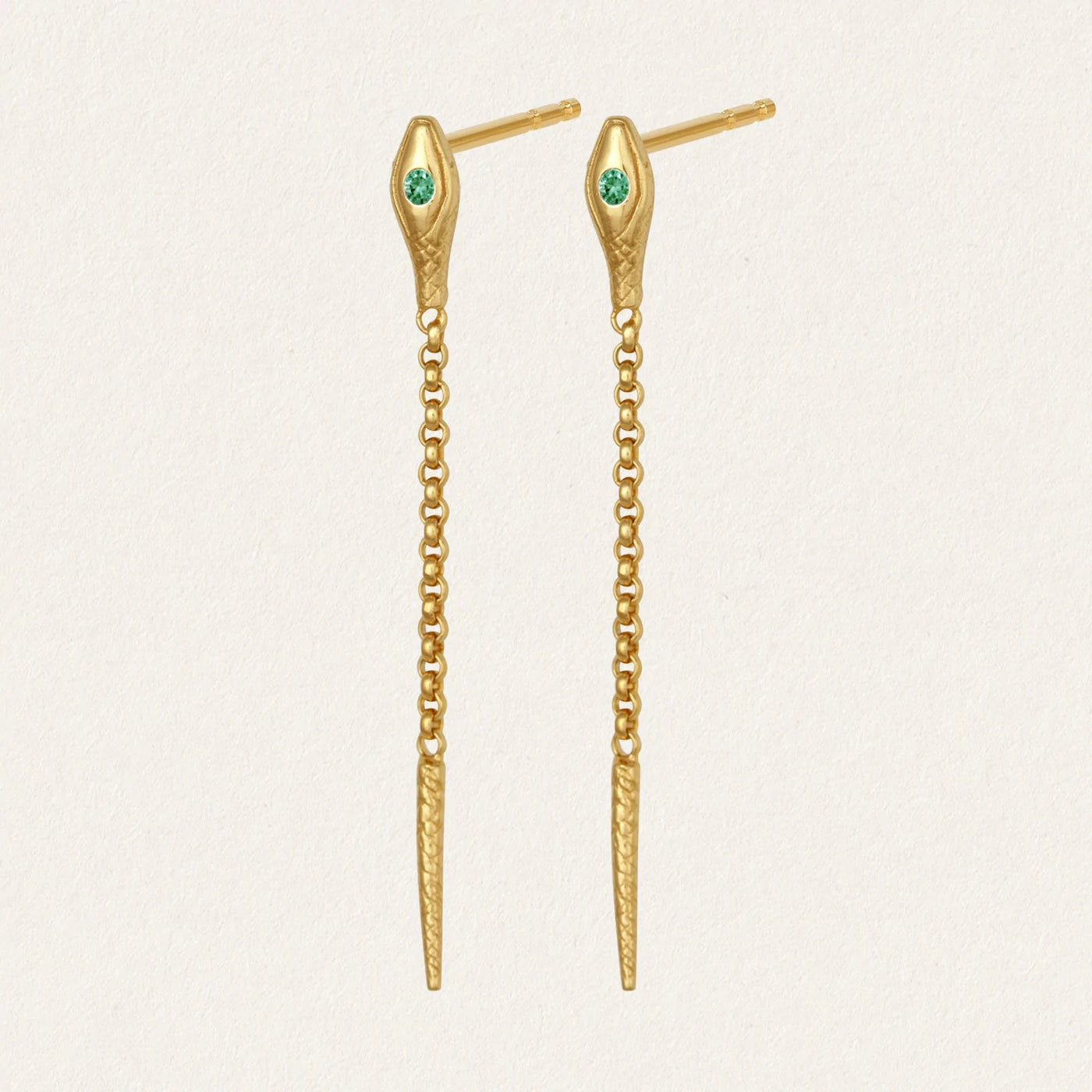 Temple of the Sun Althea Emerald Earrings, Gold