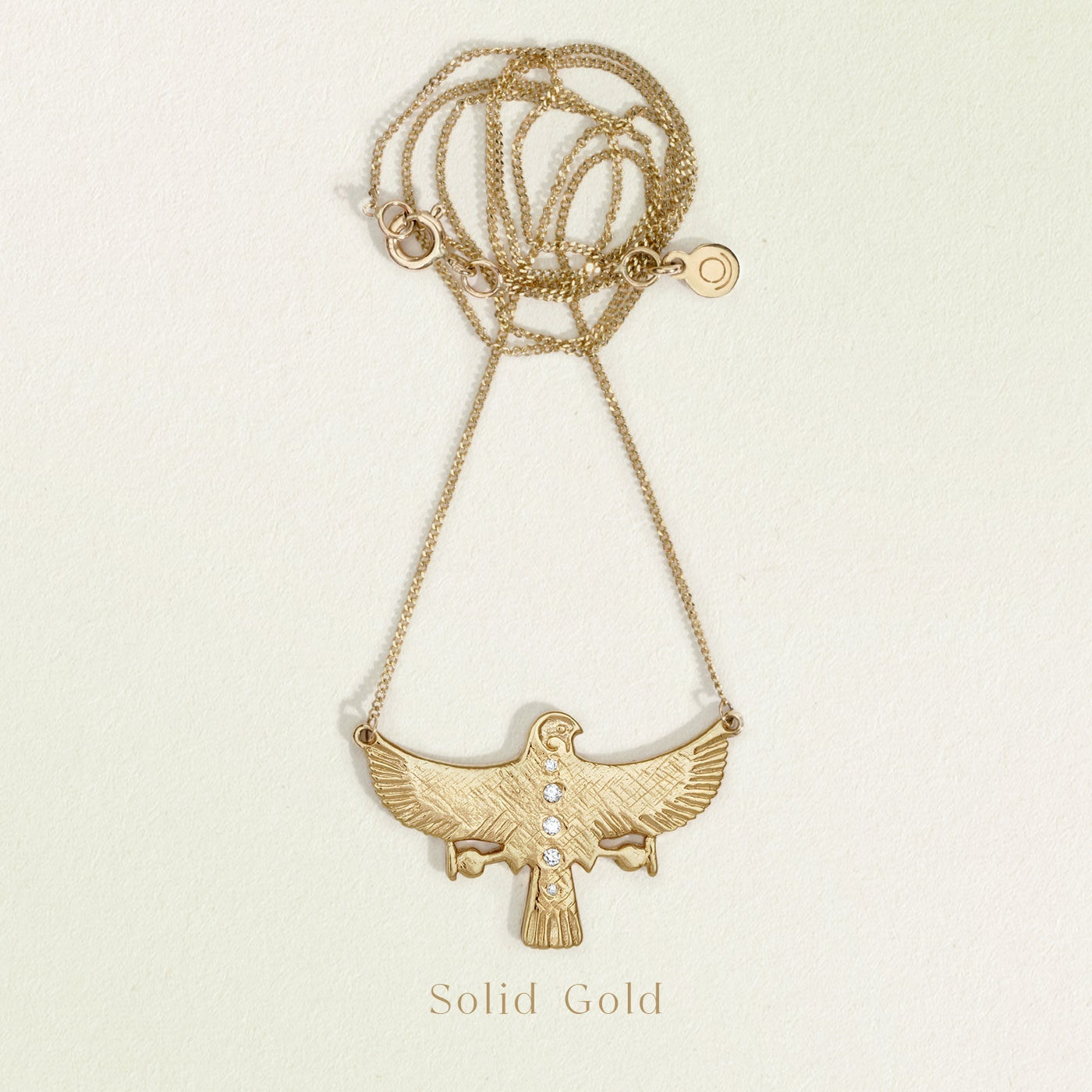 Temple of the Sun Solid Gold Aquila Necklace
