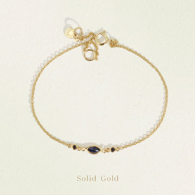 Temple of the Sun Solid Gold Marquise Trilogy Bracelet