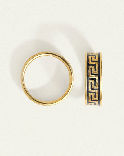 Temple of the Sun Meander Ring, Gold
