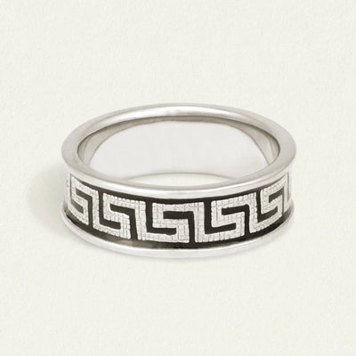 Temple of the Sun Meander Ring, Silver