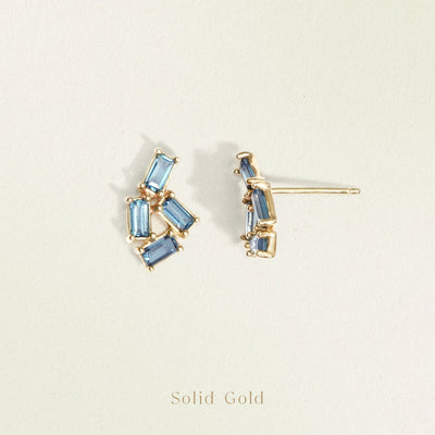 Temple of the Sun Solid Gold Monti Topaz Earrings