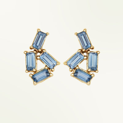 Temple of the Sun Solid Gold Monti Topaz Earrings