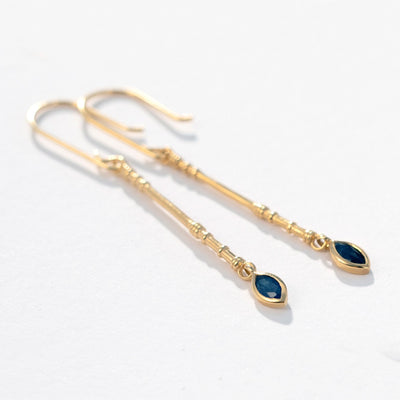 Temple of the Sun Pema Sapphire Earrings, Gold