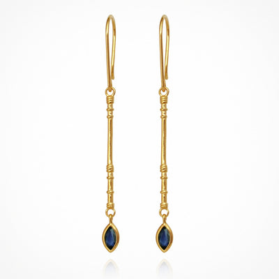 Temple of the Sun Pema Sapphire Earrings, Gold
