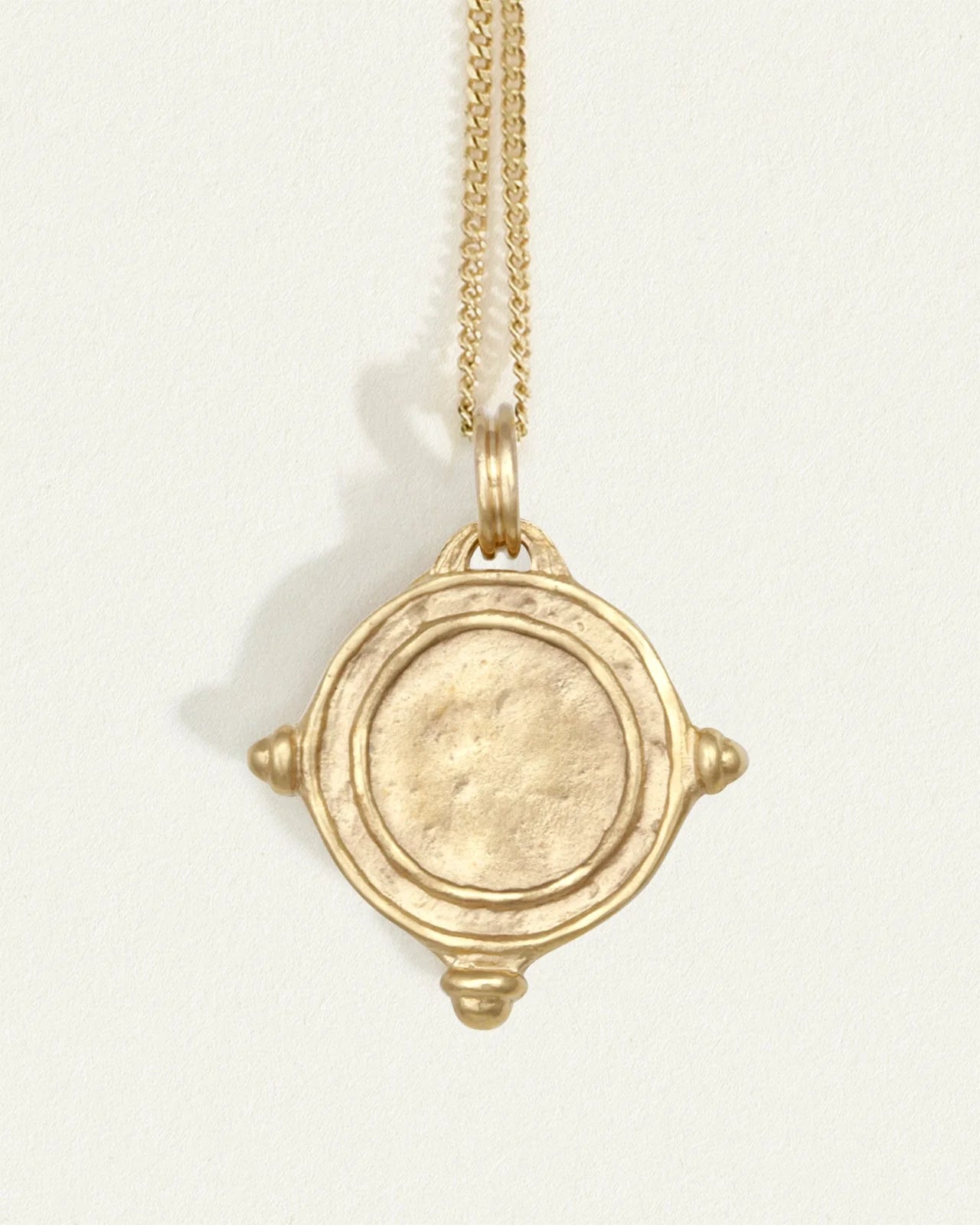Temple of the Sun Solid Gold Petra Necklace