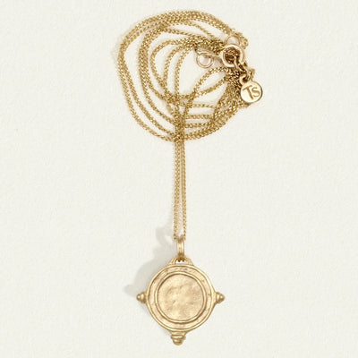 Temple of the Sun Solid Gold Petra Necklace