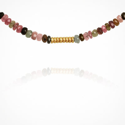Temple of the Sun Rhodes Tourmaline Necklace, Gold