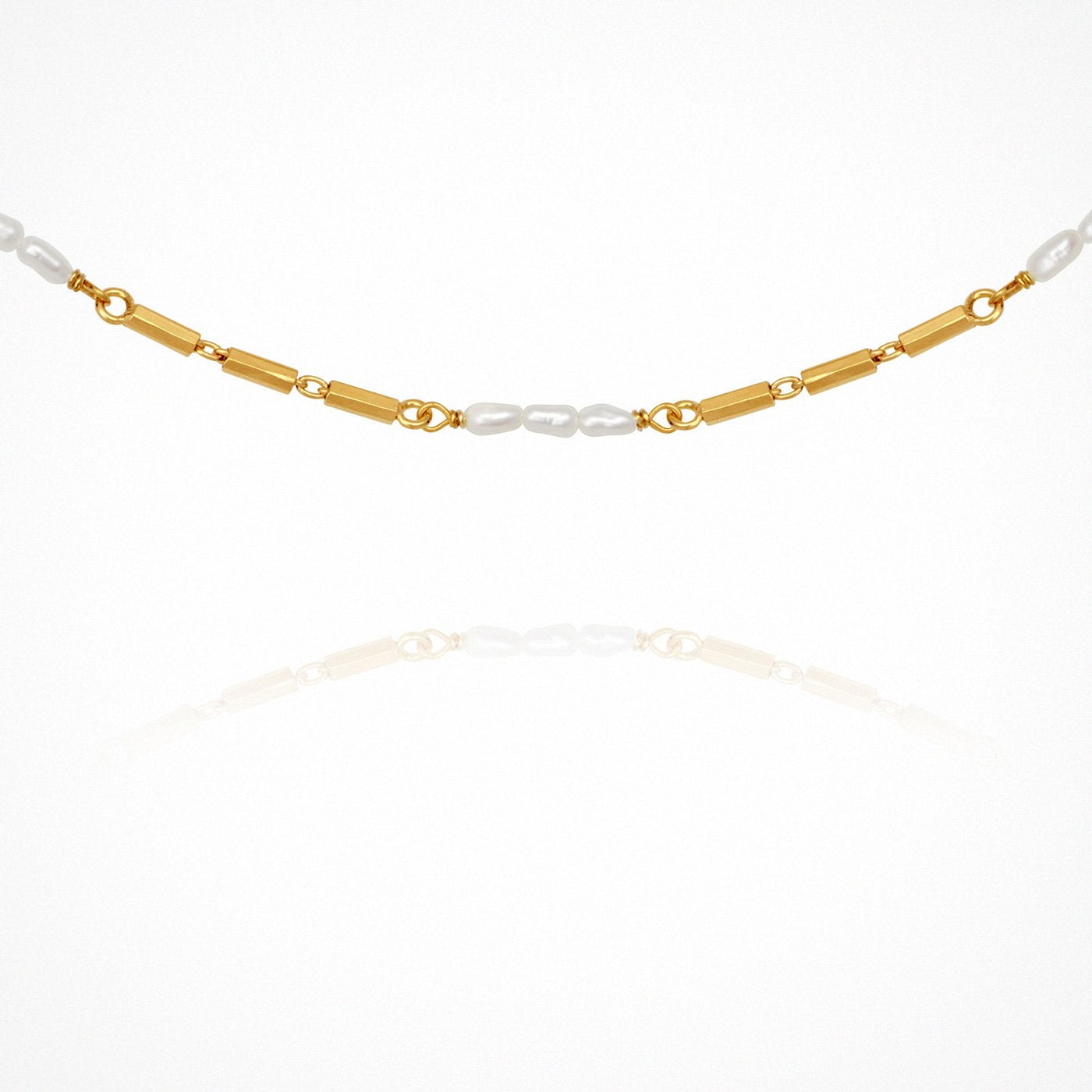 Temple of the Sun Riviera Pearl Necklace, Gold