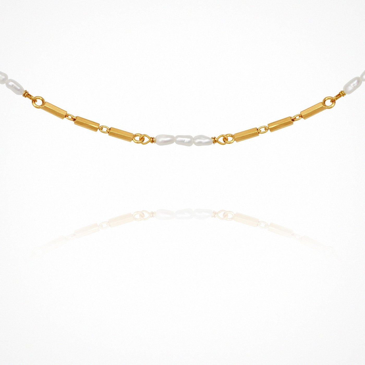 Temple of the Sun Riviera Pearl Necklace, Gold