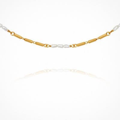 Temple of the Sun Riviera Pearl Necklace, Gold