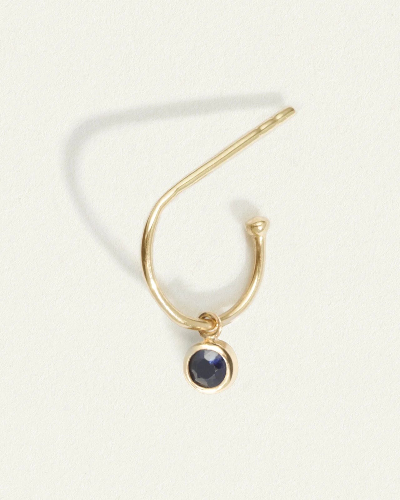 Temple of the Sun Solid Gold Sollus Sapphire Hoop Earrings