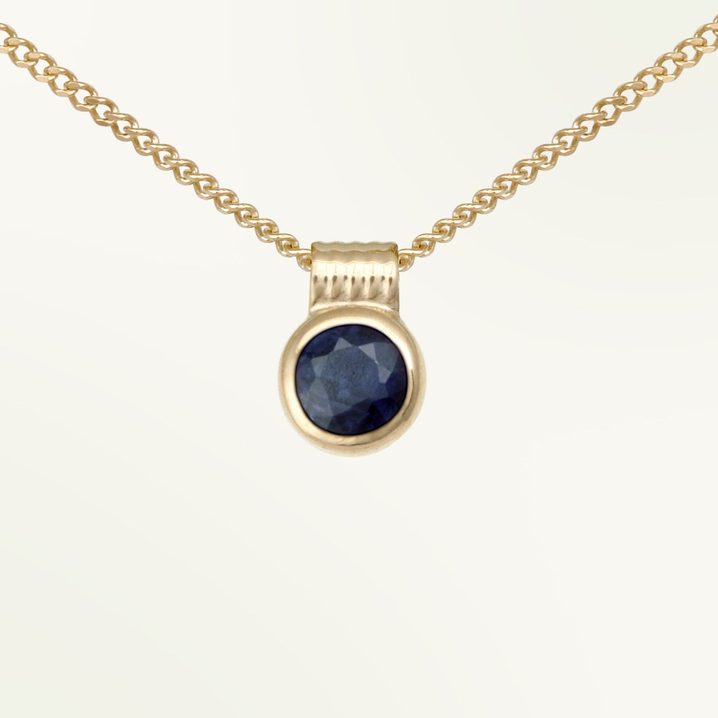 Temple of the Sun Solid Gold Sollus Sapphire Necklace