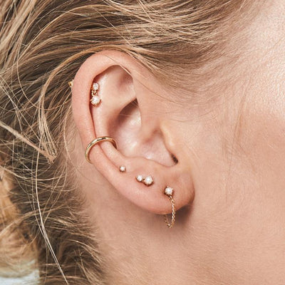 By Charlotte 14k Gold Tranquillity Diamond Single Stud Earring