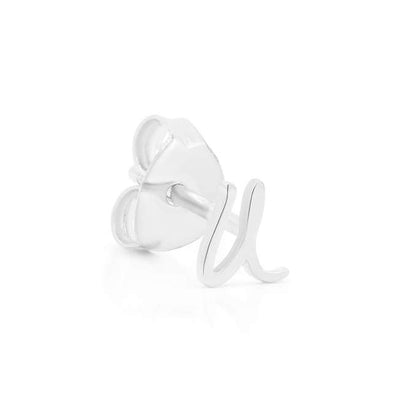 By Charlotte Love Letter Initial Single Stud Earring, Silver