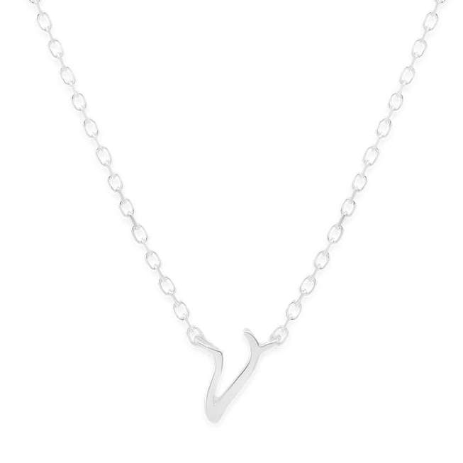 By Charlotte Love Letter Initial Necklace, Silver